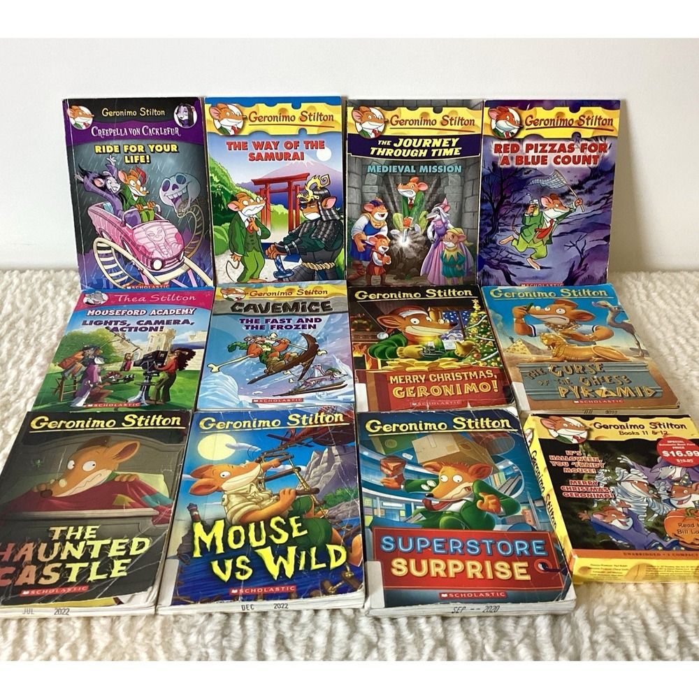 Geronimo‎ Thea Stilton Books Lot of 11 Ages 7-12 Illustrated Adventure + 2 Audio